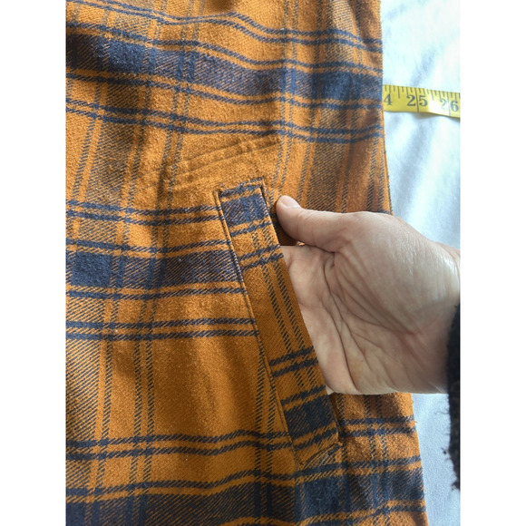 Duluth Trading Co. Forklore Duster Flannel Blouse Womens Size Large Orange - Picture 6 of 9